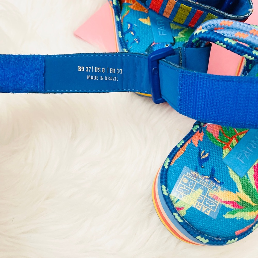 NEW | FARM Rio Blue Macaw Platform Sandals - Picture 6 of 6